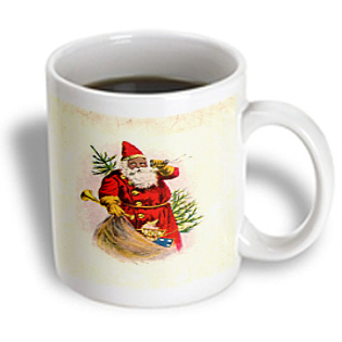 3dRose - Florene Holiday Graphic - Illustration Of African American Santa Claus - 15 oz mug, White 3dRose - Florene Holiday Graphic - Illustration Of African American Santa Claus - 15 oz mug, White