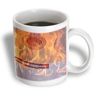 3dRose - Patricia Sanders Photography - Flames of Fire Guitar- Stringed Instruments- Music- Photography - 11 oz mug, White 3dRose - Patricia Sanders Photography - Flames of Fire Guitar- Stringed Instruments- Music- Photography - 11 oz mug, White