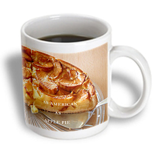 3dRose - Florene Food n Beverage - As American As Apple Pie - 11 oz mug, White 3dRose - Florene Food n Beverage - As American As Apple Pie - 11 oz mug, White