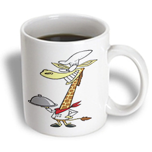 3dRose - Dooni Designs Random Toons - Silly Chef Cook Giraffe Cartoon - 11 oz mug, White 3dRose - Dooni Designs Random Toons - Silly Chef Cook Giraffe Cartoon - 11 oz mug, White