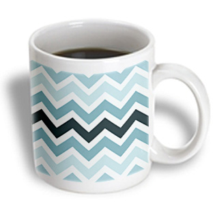 3dRose - PS Creations - Blue and white modern chevron stripe - 11 oz mug 3dRose - PS Creations - Blue and white modern chevron stripe - 11 oz mug