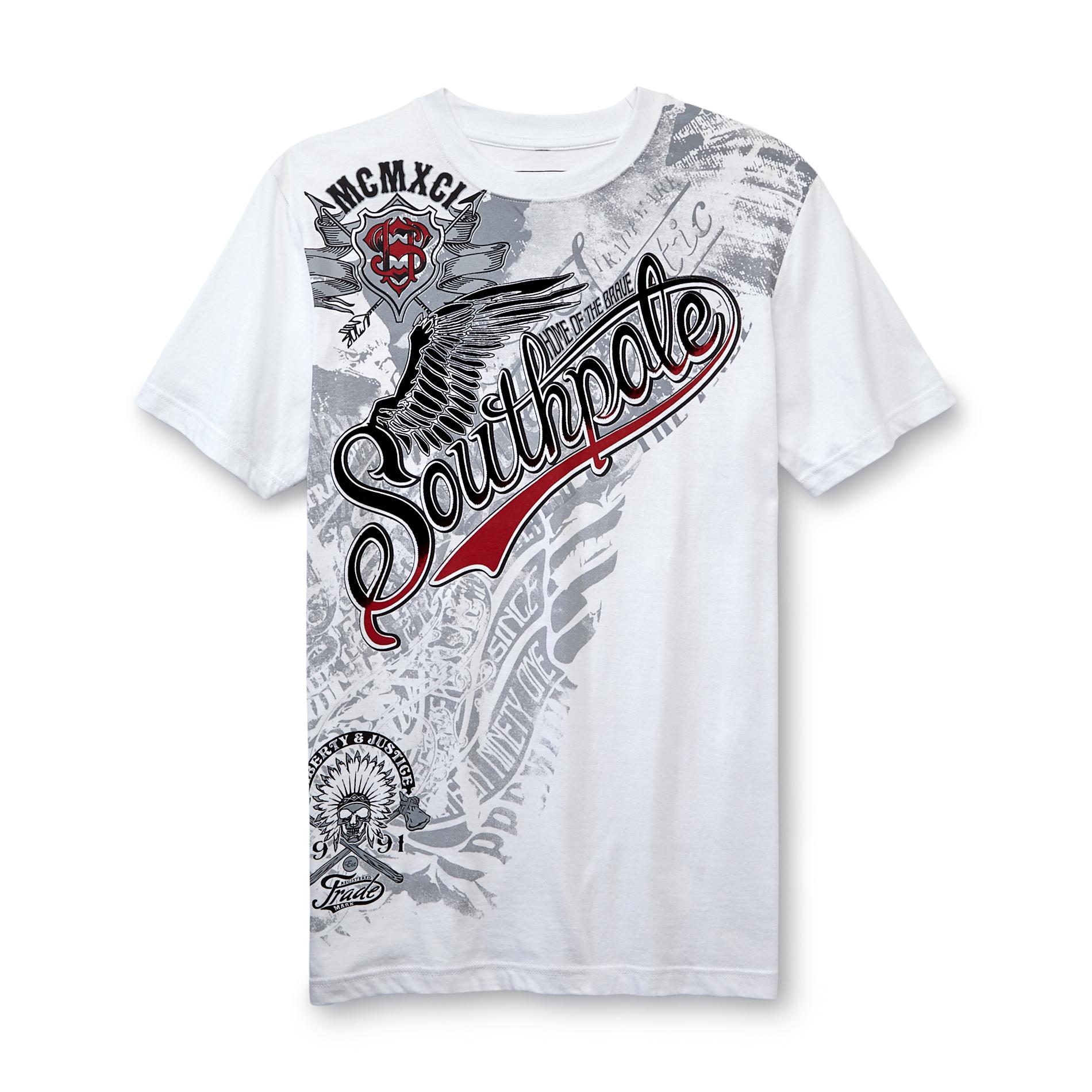Southpole Young Men's Flocked Graphic T-Shirt - Liberty & Justice