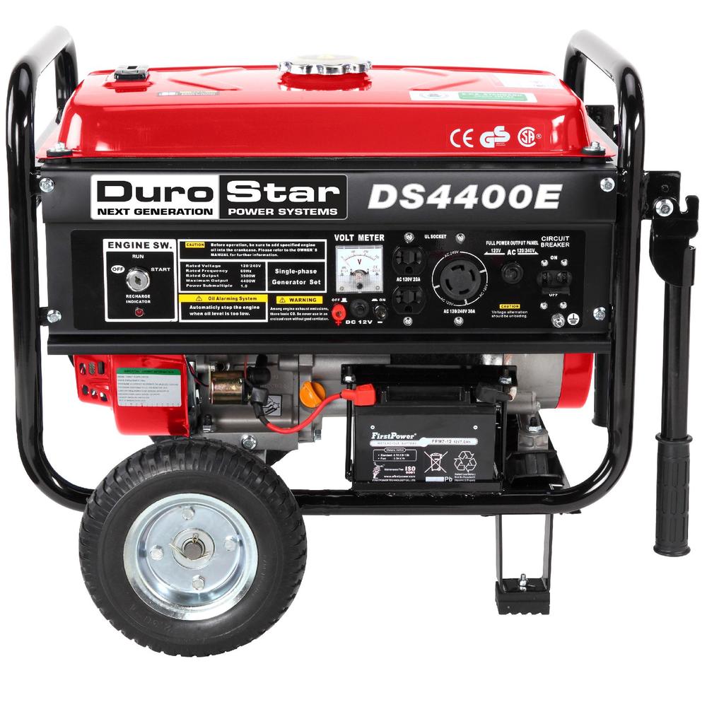 DuroStar DS4400E 4400 Watt Quiet Portable Electric Start RV Gas Powered Camping Generator