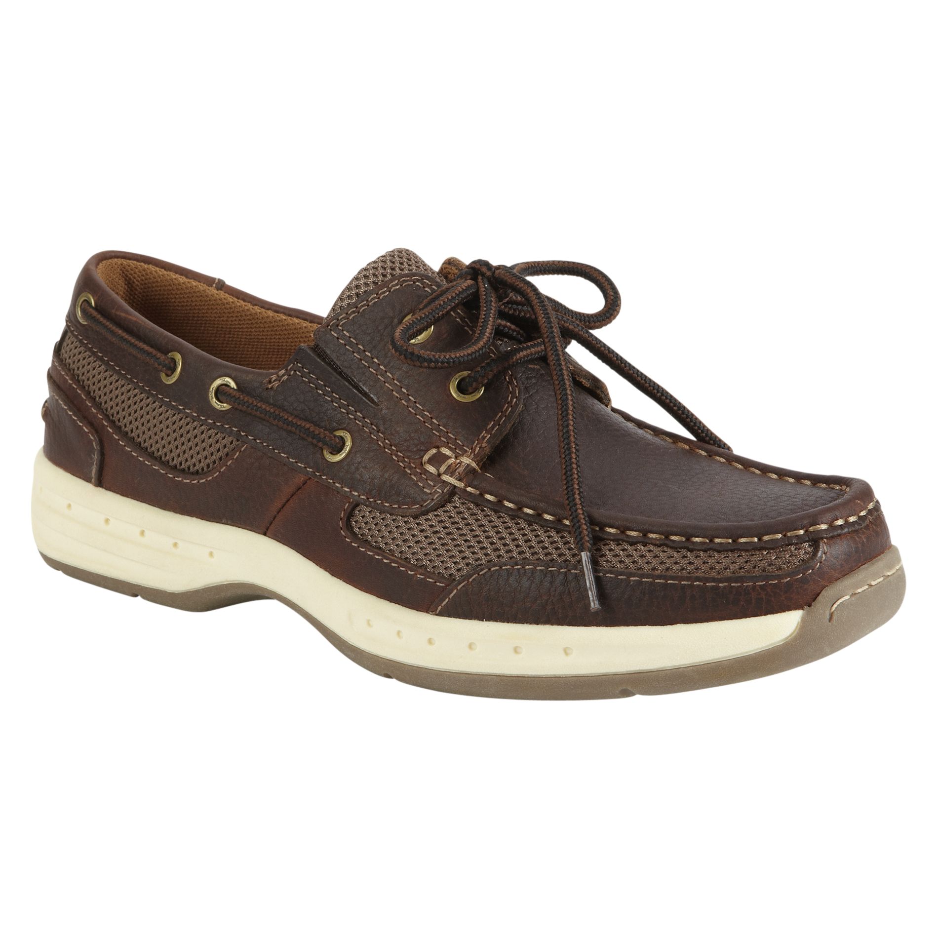 Thom McAn Men's Mooring Leather Boat Shoe - Brown