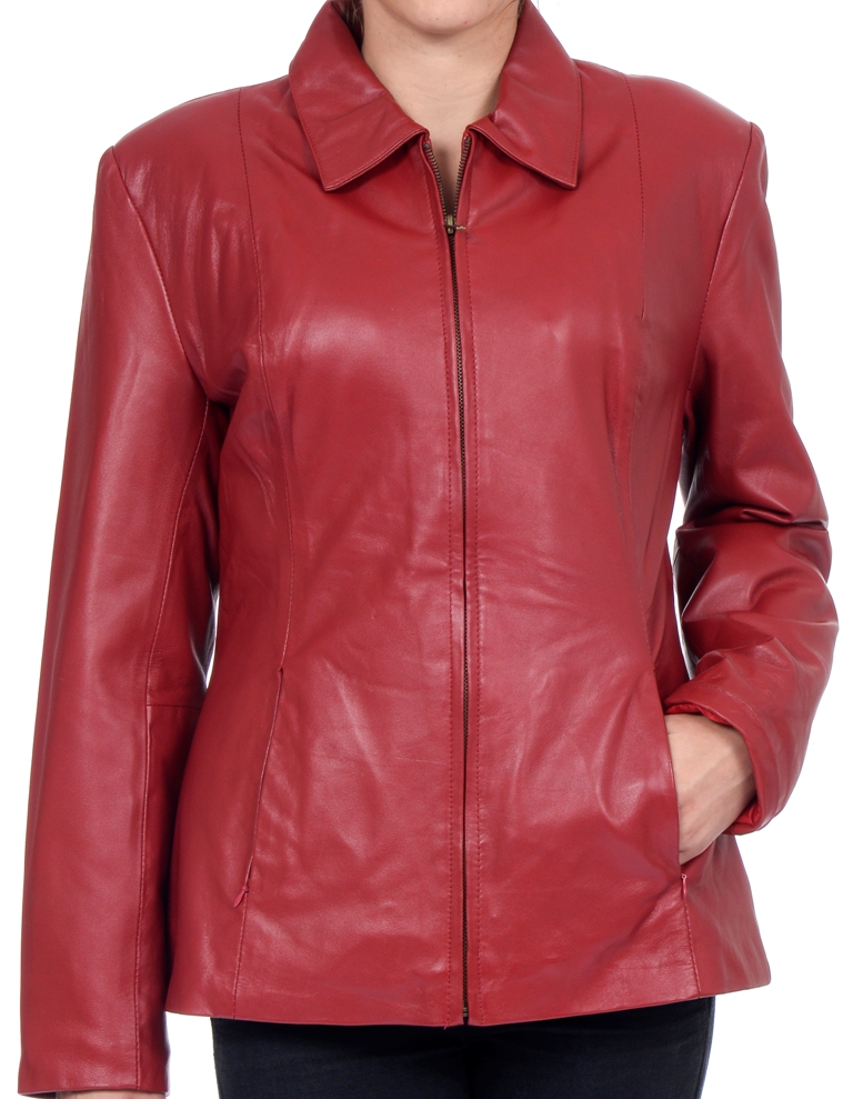 Excelled Womens  Lamb Skin Scuba Jacket - Online Exclusive