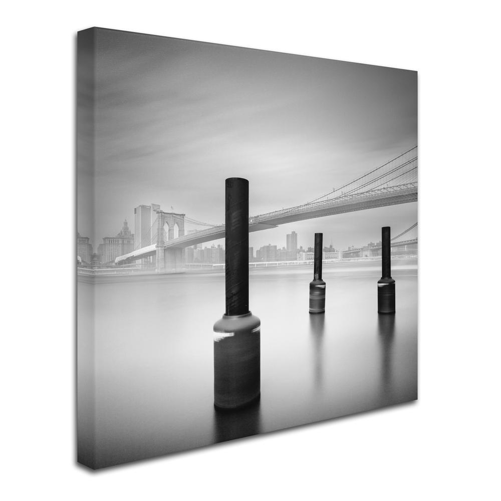 Trademark Global Moises Levy 'Three Posters en Brooklyn Bridge' Canvas Art