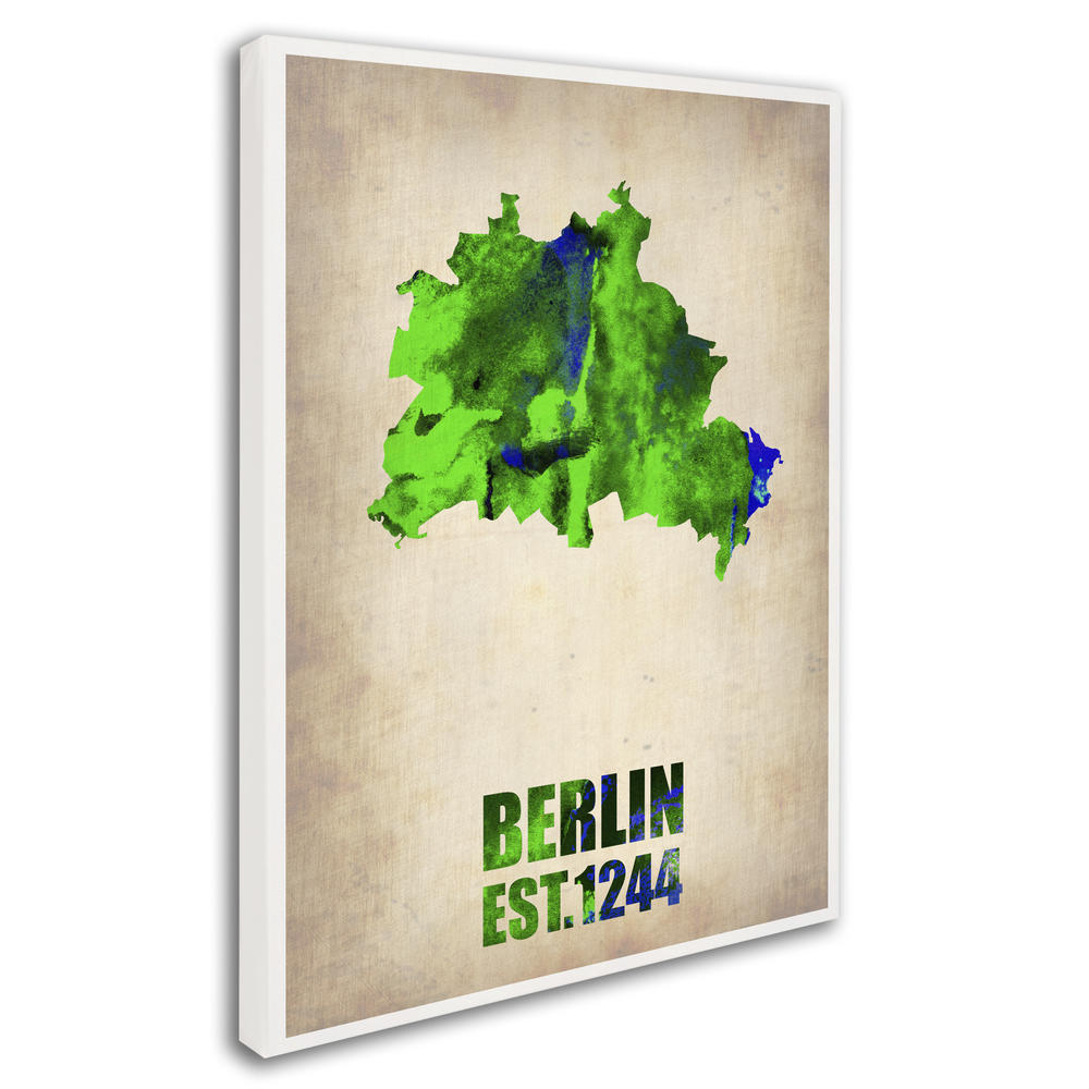 Trademark Global Naxart 'Berlin Watercolor Map' Canvas Art