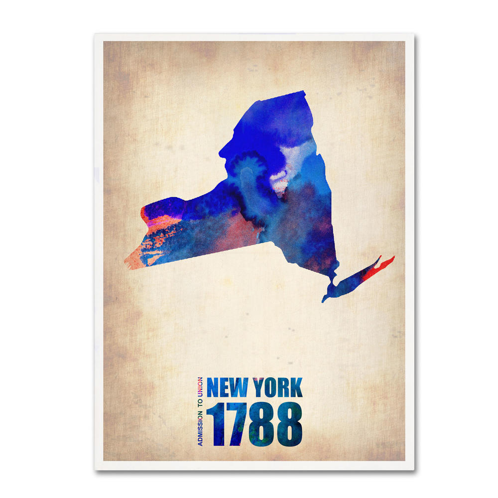 Trademark Global Naxart 'New York Watercolor Map' Canvas Art