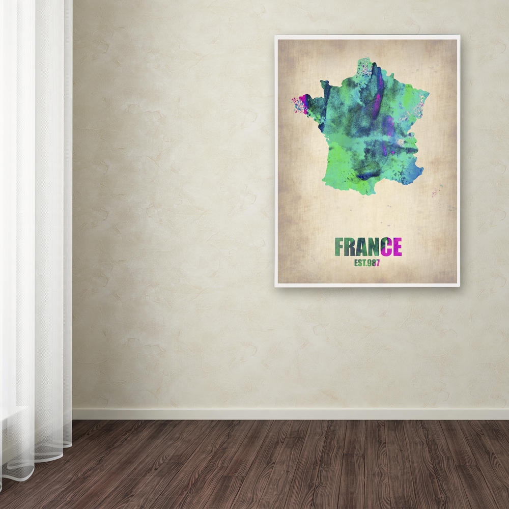 Trademark Global Naxart 'France Watercolor Map' Canvas Art