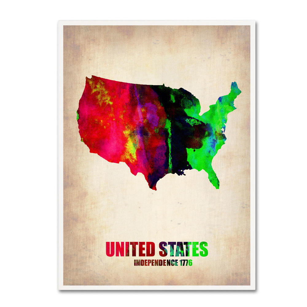 Trademark Global Naxart 'United States Watercolor Map' Canvas Art