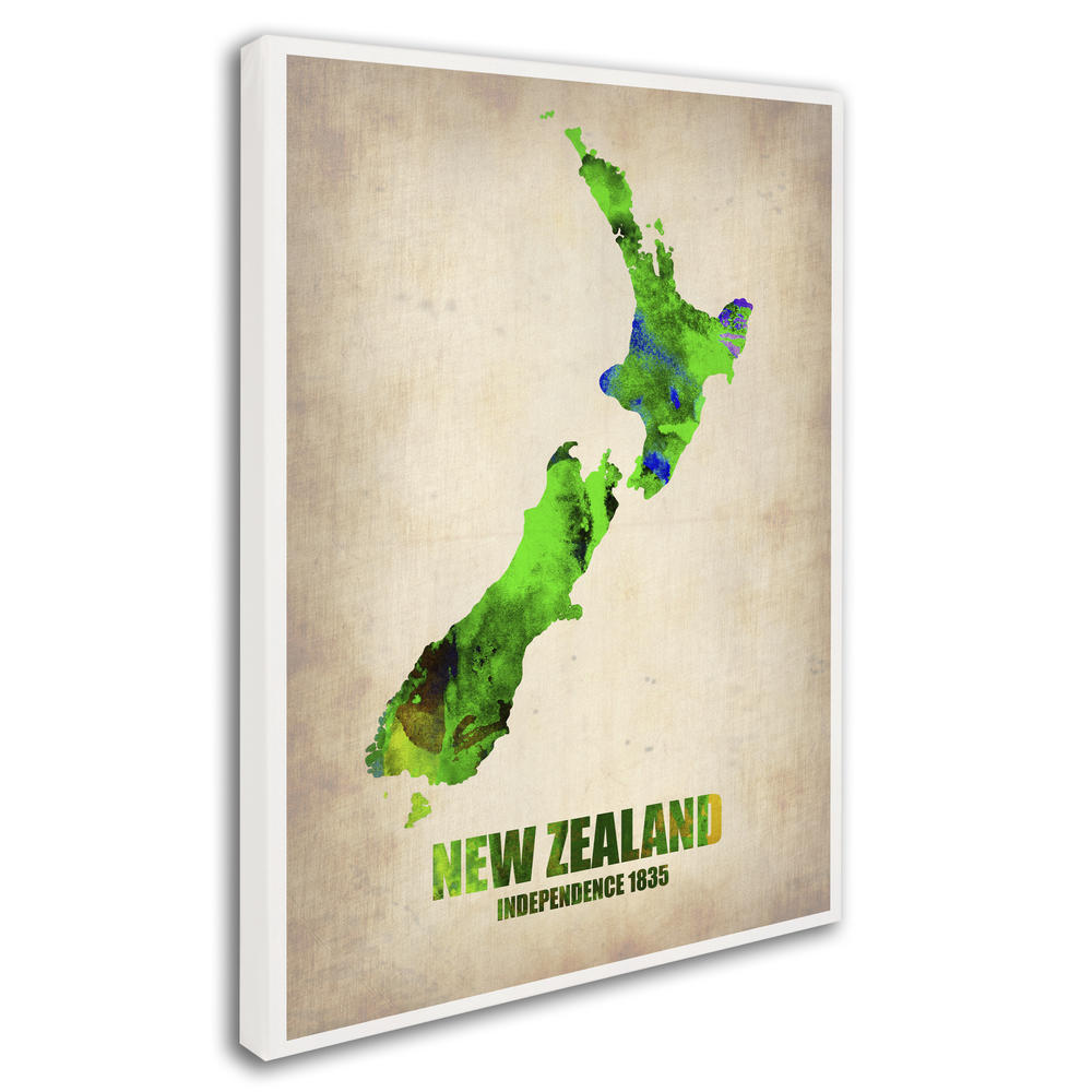 Trademark Global Naxart 'New Zealand Watercolor Map' Canvas Art