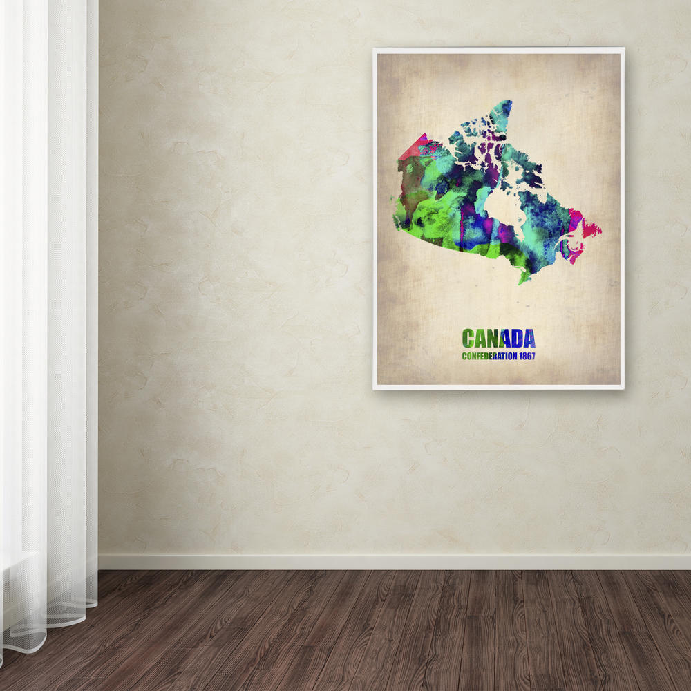 Trademark Global Naxart 'Canada Watercolor Map' Canvas Art