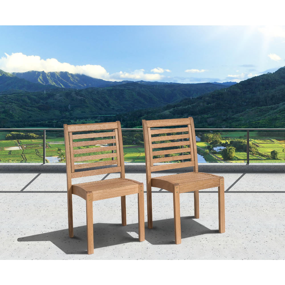 Amazonia 9 Piece Eucalyptus Wood Armless Square Patio Dining Set