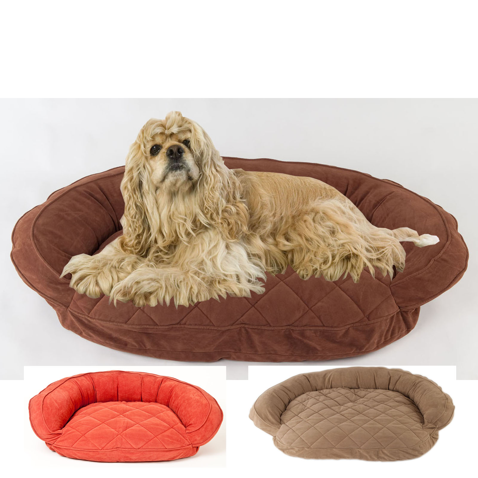 Carolina Pet Company X-Large Microfiber Quilted Bolster Bed with Moister Barrier