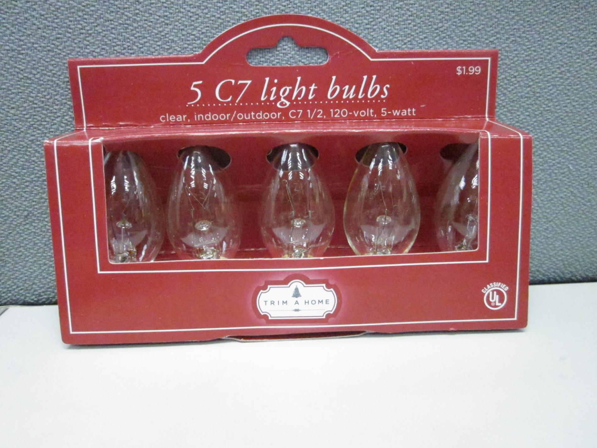 Trim A Home&reg; 5ct C7 Clear Ceramic Replacement Bulbs