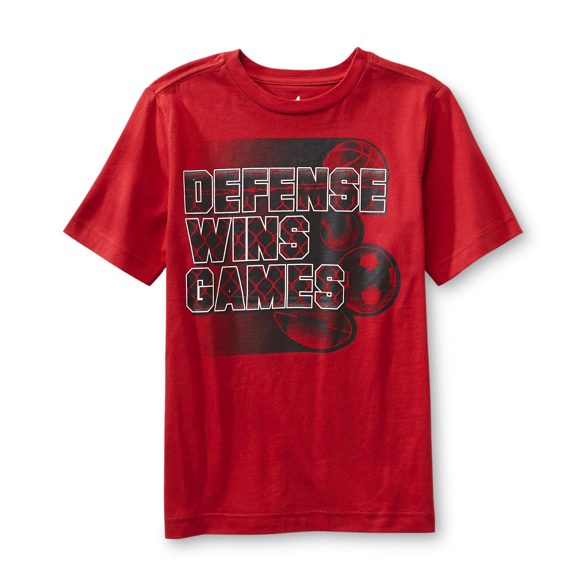 Athletech Boy's Graphic Athletic T-Shirt - Defense Wins Games