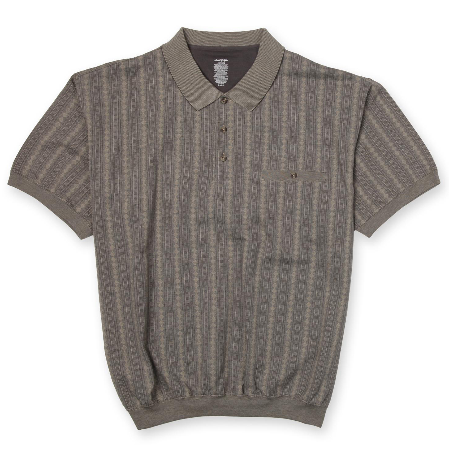 David Taylor Collection Men's Big & Tall Polo Shirt - Jacquard Striped
