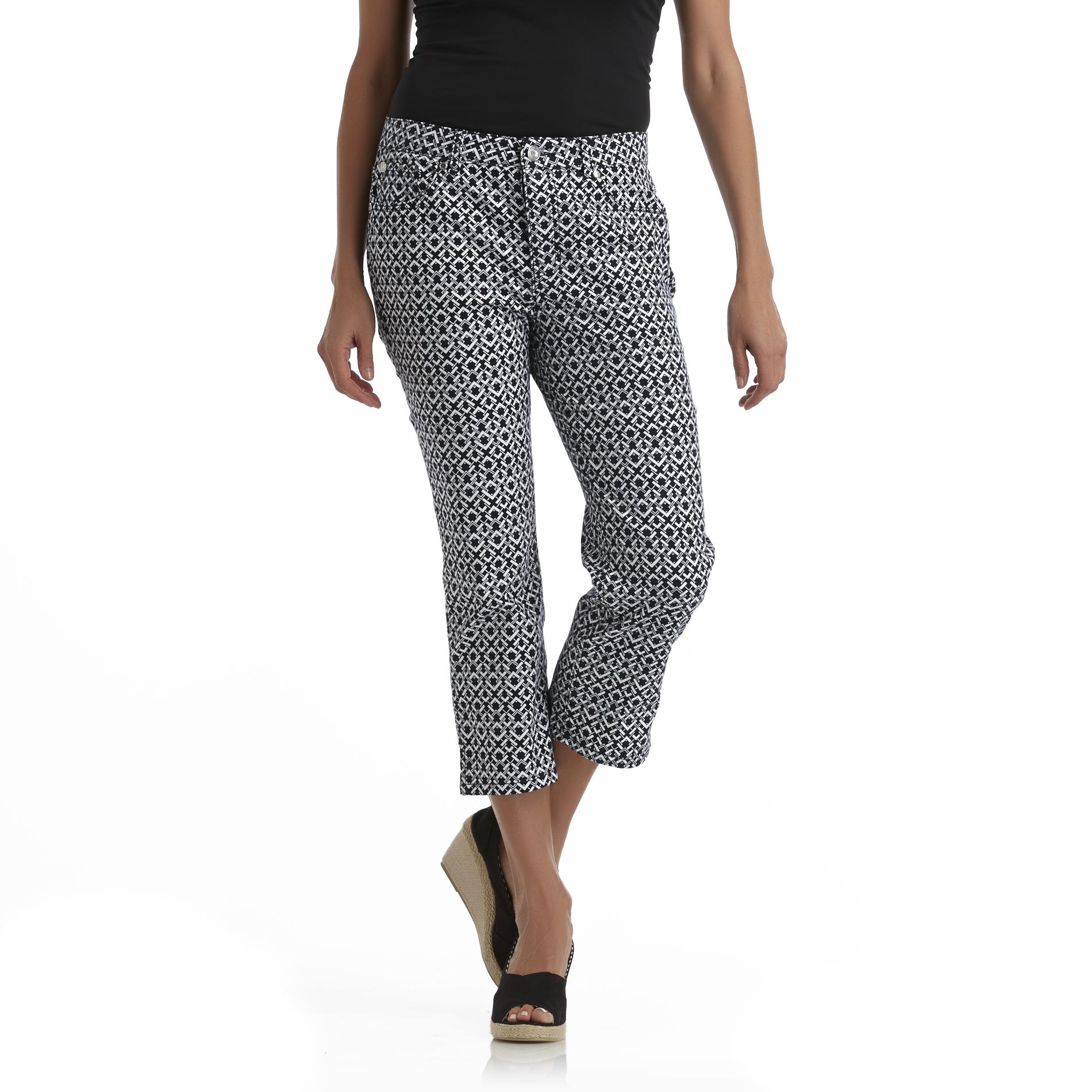 Jaclyn Smith Women's Printed Stretch Pants - Chain-Link-as seen in InStyle