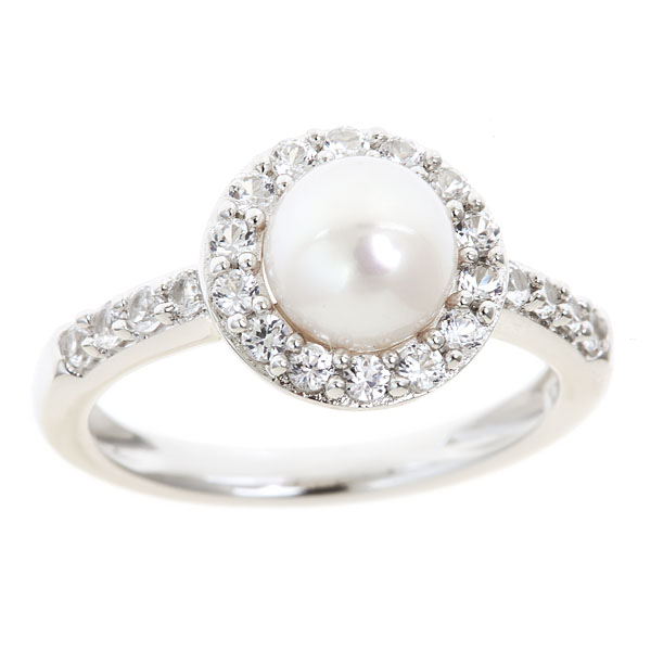 Sterlings Silver Pearl Pearl Birthstone Ring
