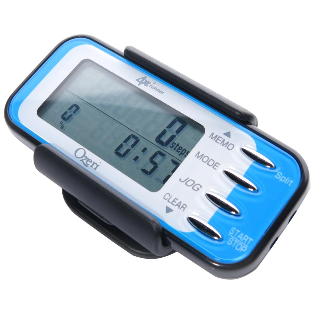 Ozeri 4x3runner Digital Pocket 3D Pedometer with Tri-Axis Technology and Dual Walking & Running Modes