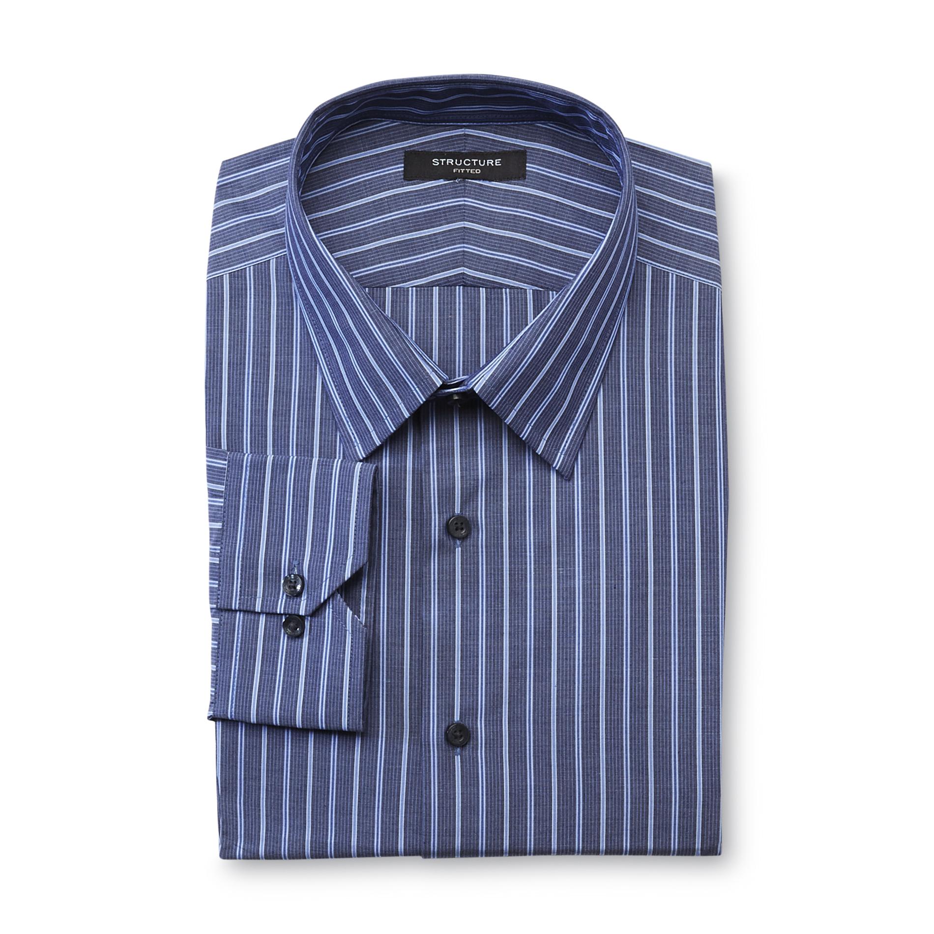 Structure Men's Fitted Wrinkle Free Dress Shirt - Stripes