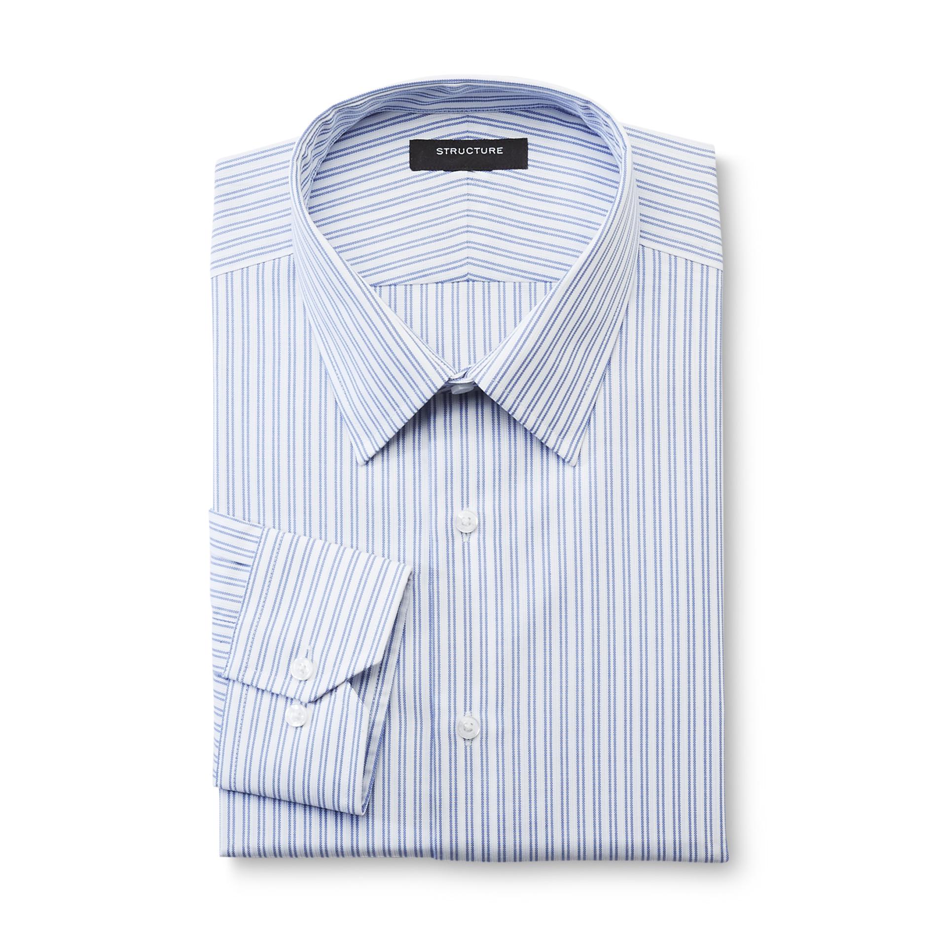 Structure Men's Fitted Wrinkle Free Dress Shirt - Textured Stripe