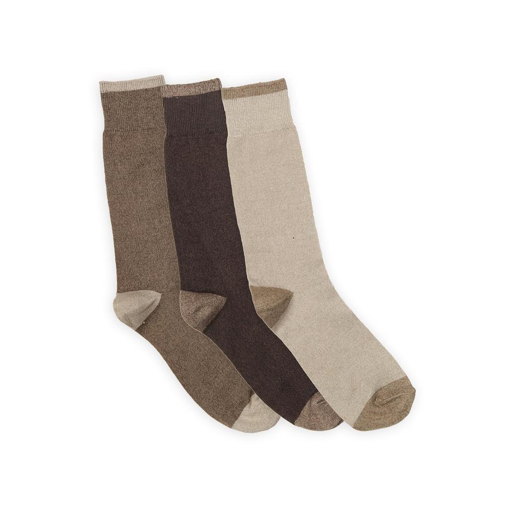 Basic Editions Men's 3 Pairs Dress Socks - Colorblock