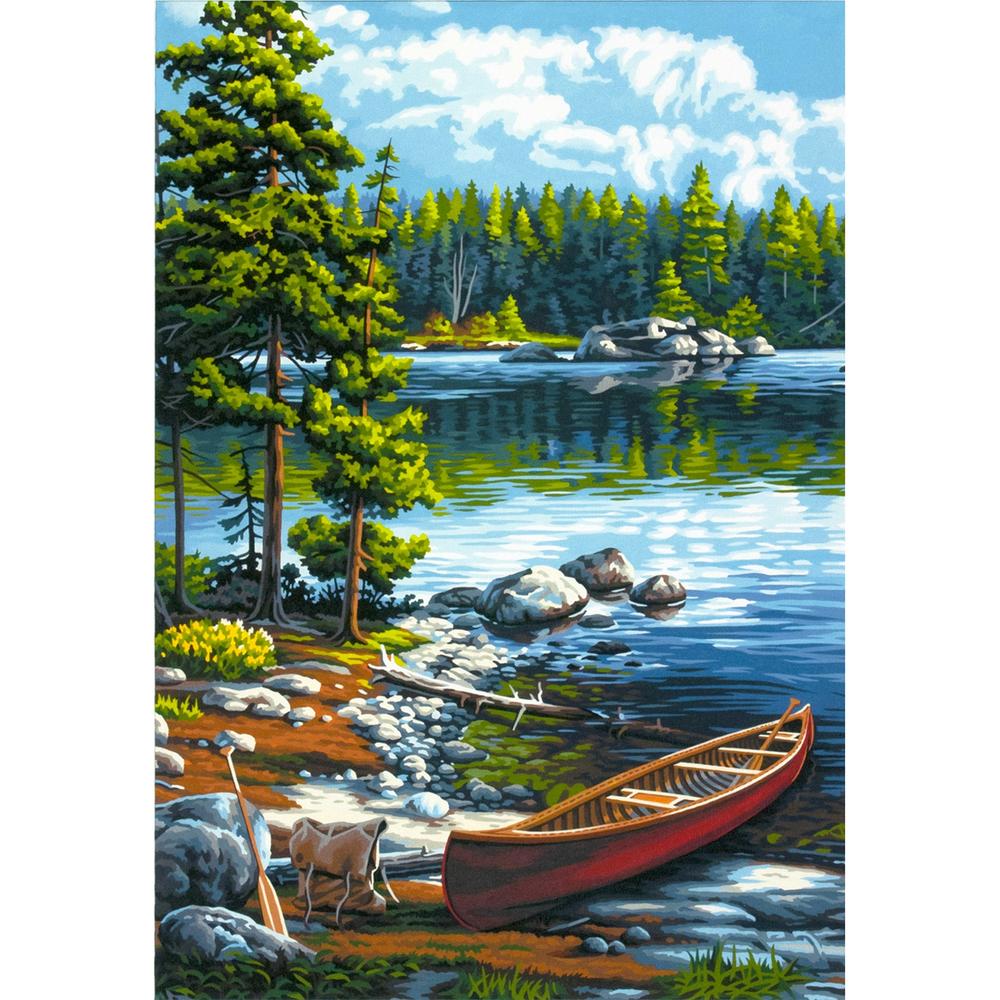 Paint By Number Kit 14"X20" Canoe By The Lake