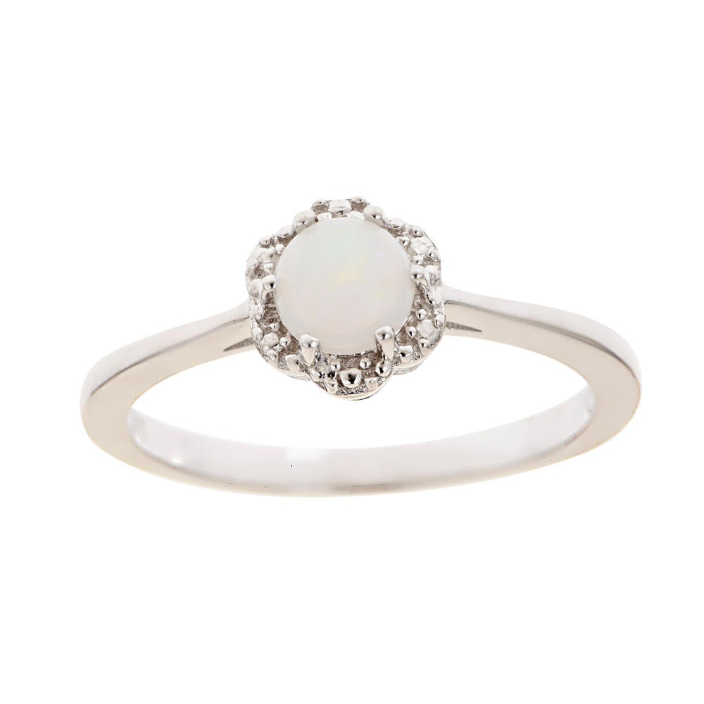 Ladies Sterling Silver 0.30 cttw Opal Ring