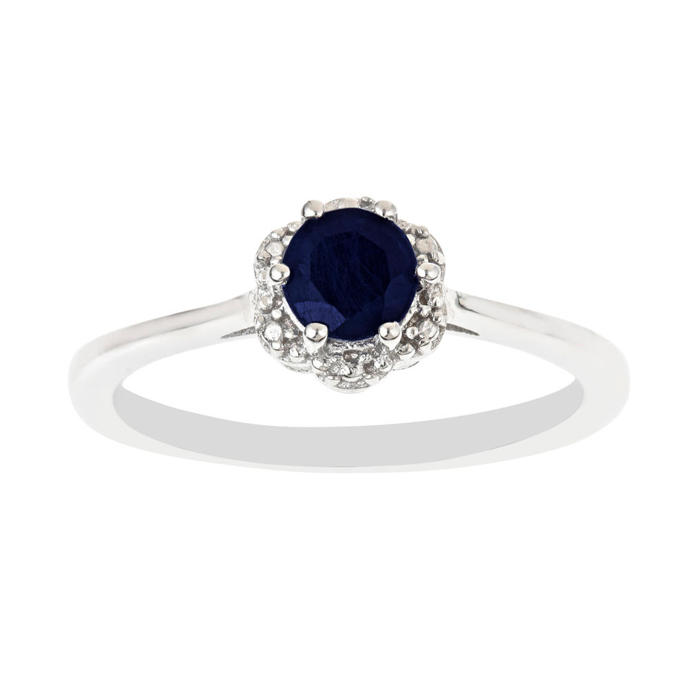 Ladies Sterling Silver 0.60 cttw Sapphire Ring