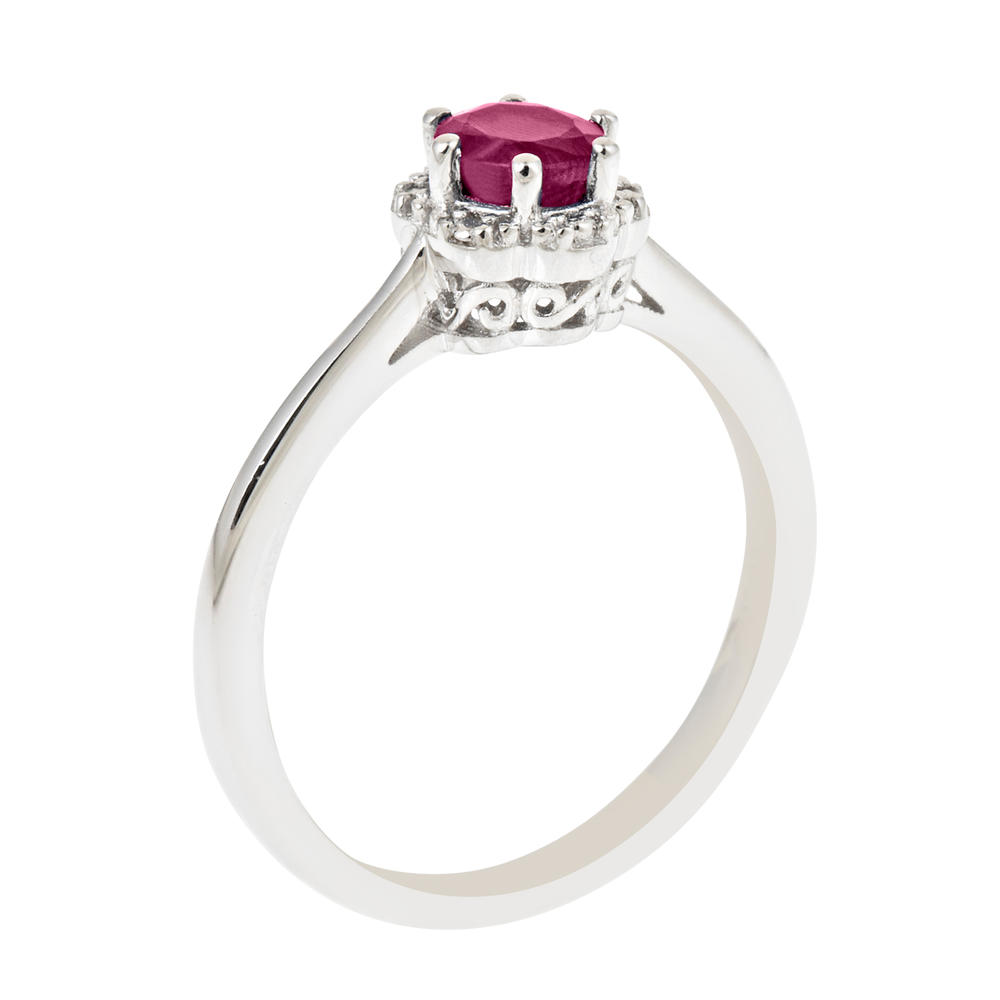 Ladies Sterling Silver 0.60 cttw Ruby Ring