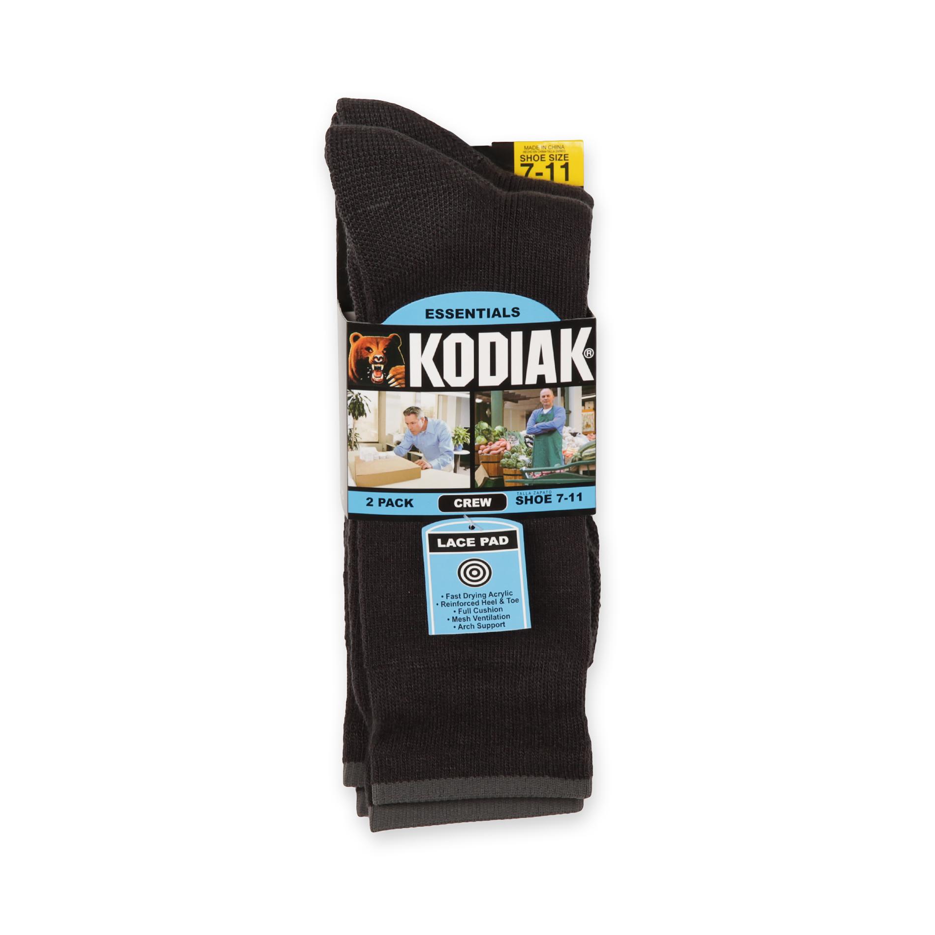 Kodiak Men's 2-Pairs Lace Pad Crew Socks