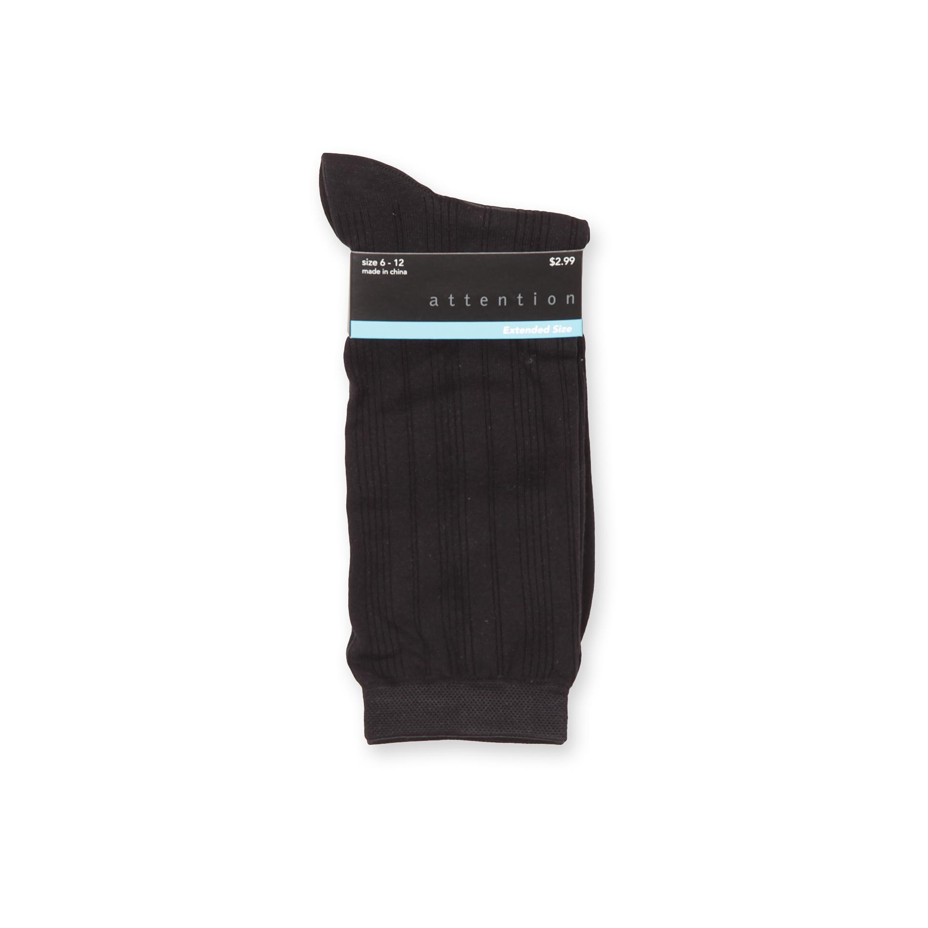 Attention Women's Extended-Size Microfiber Dress Socks - Striped