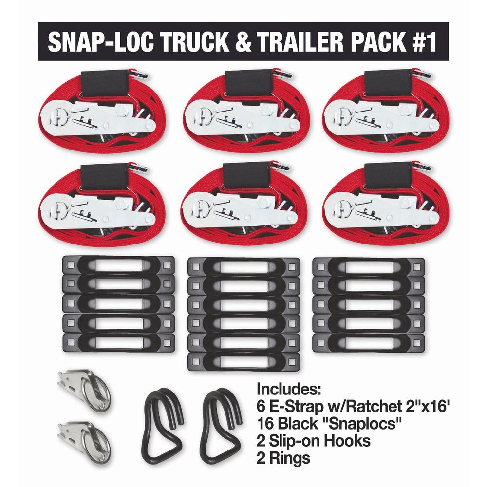 Snap-Loc SNAPLOCS WITH RATCHET TRUCK & TRAILER PACK 2"x16' E-Strap System