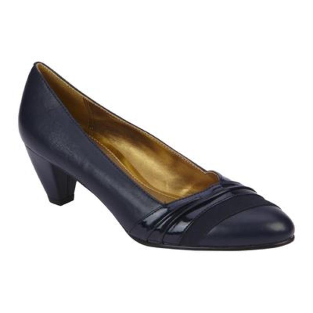 Soft Style by Hush Puppies Women's Comfort Dress Pump Danette Medium and Wide Width - Navy