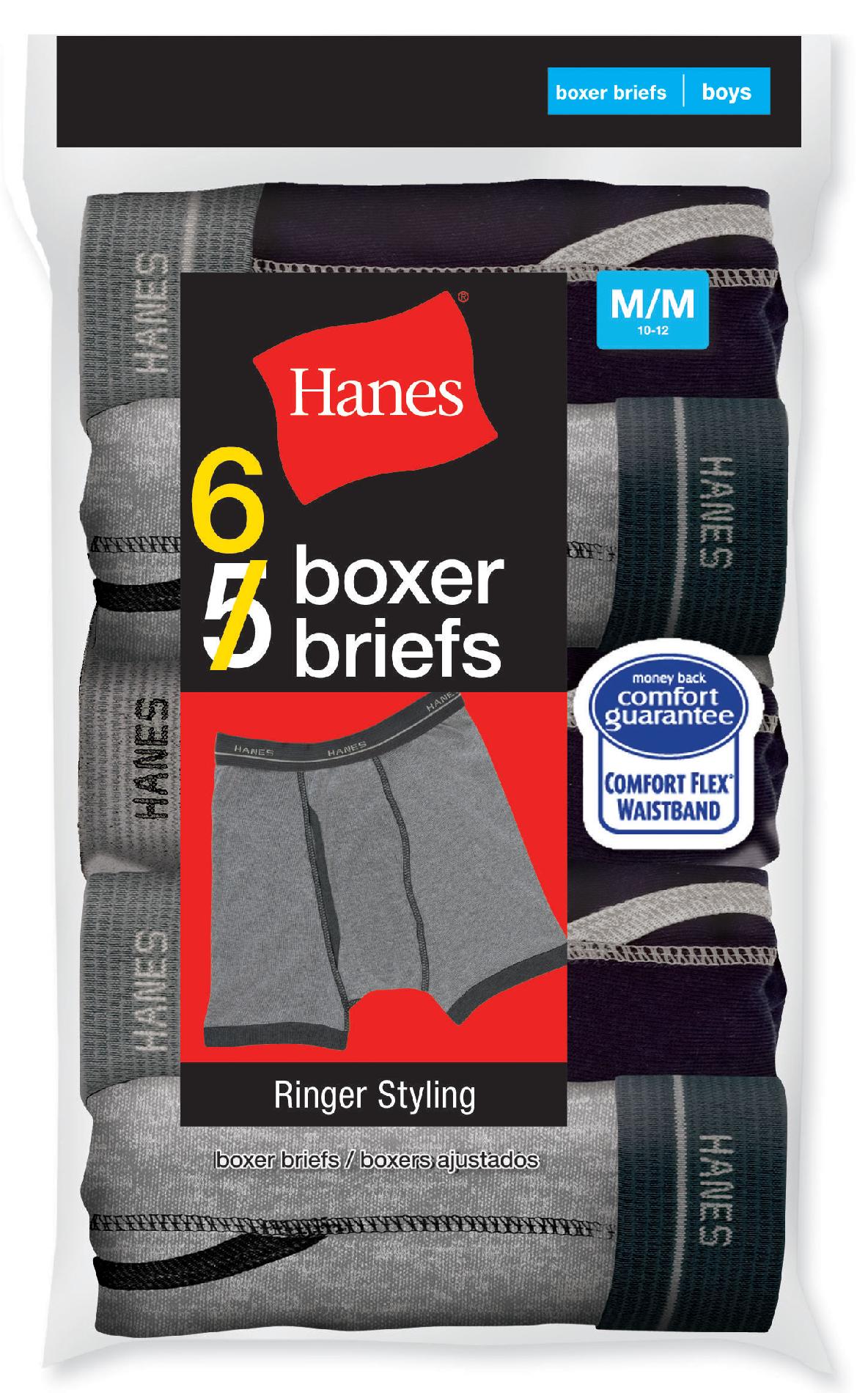 Hanes Boy's 6-Pack Ringer Boxer Briefs