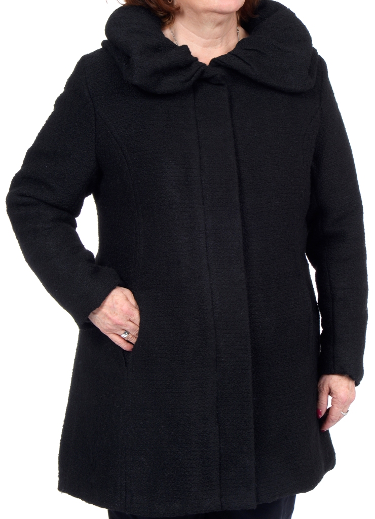 R&O Women's Plus Wool Boucle Hooded 3/4 Coat - Online Exclusive