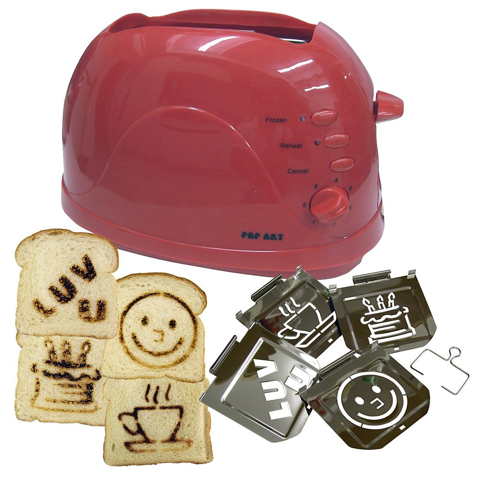 Pop Art CT 819RR Toaster with 4 Stencil Plates Red Pop Art CT 819RR Toaster with 4 Stencil Plates Red