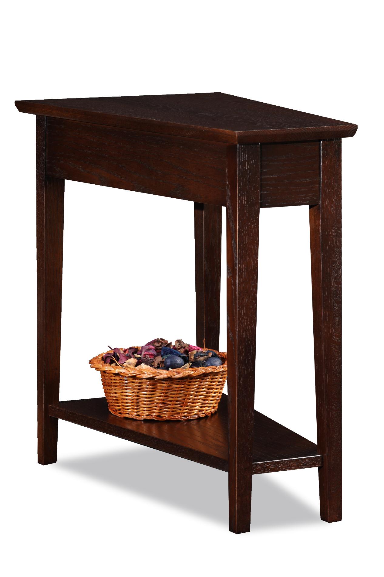 Leick Recliner Wedge End Table - Chocolate Oak
