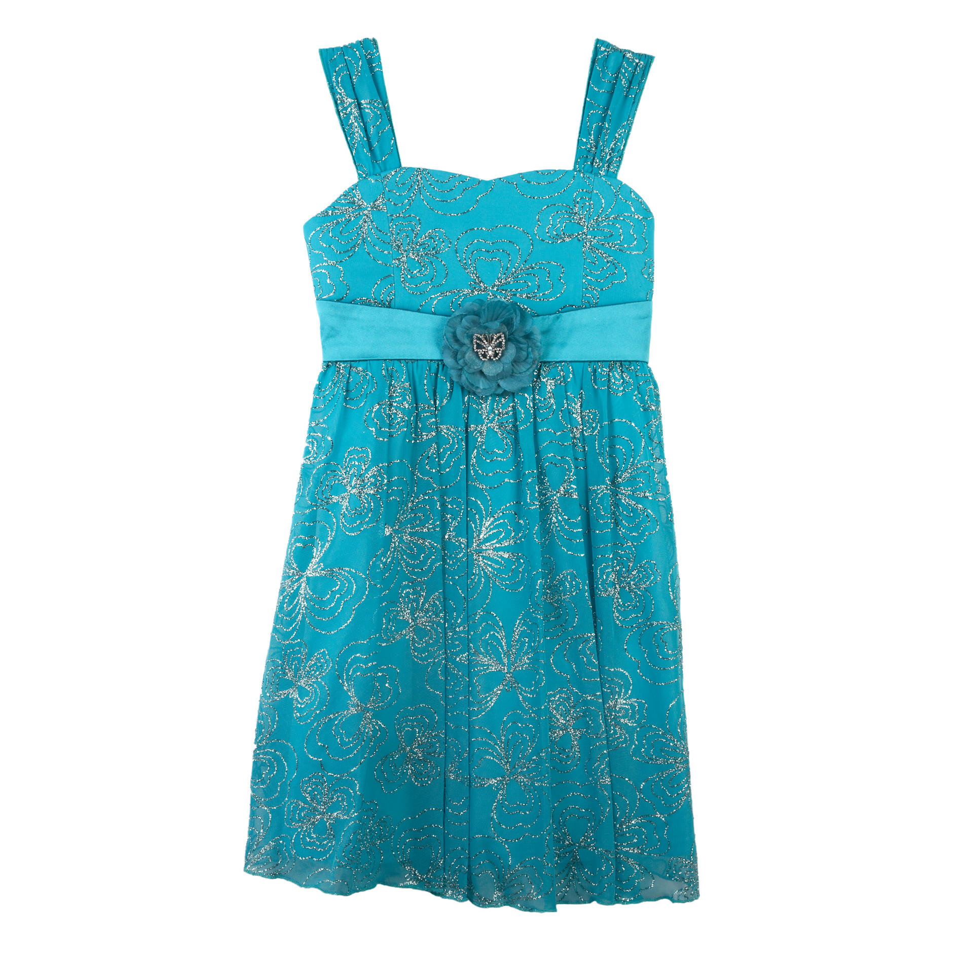 Amy's Closet Girl's Pleated Glitter Party Dress