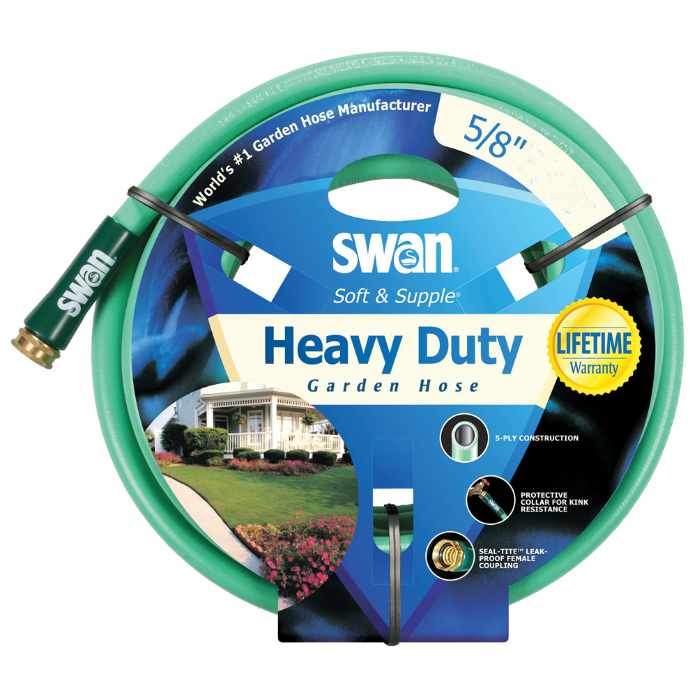 Swan SWASNSS58100 Soft and Supple 5/8"x100' Reinf Rubber/vinyl Garden Hose