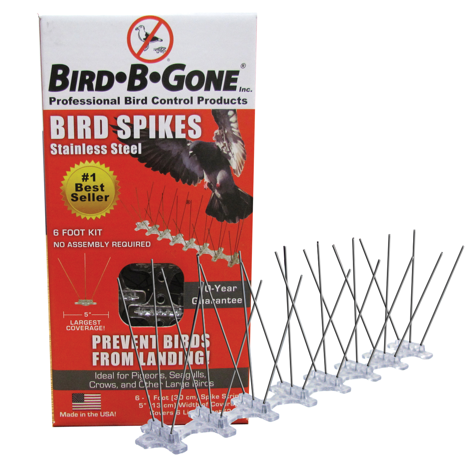 Bird B Gone 5"-6ft Stainless Steel Bird Spike