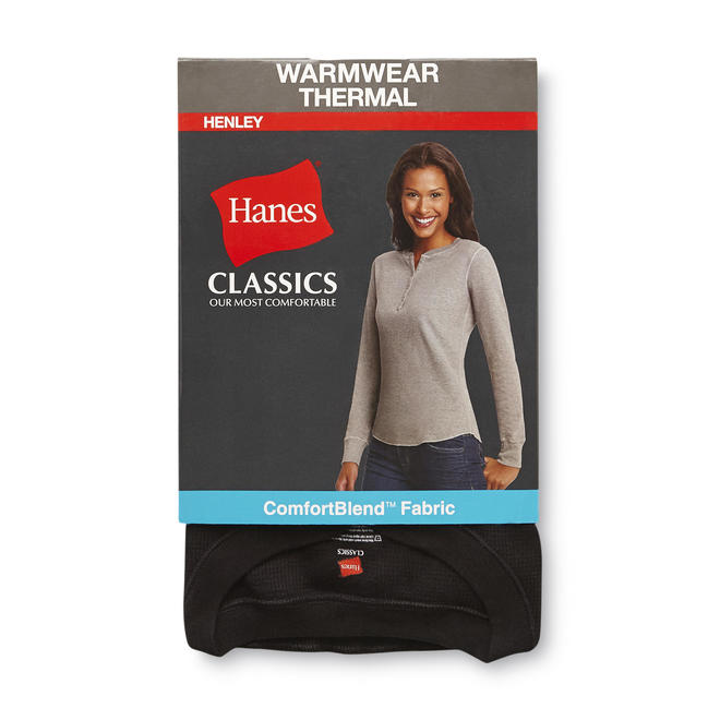 Hanes Women's Thermal Henley Shirt