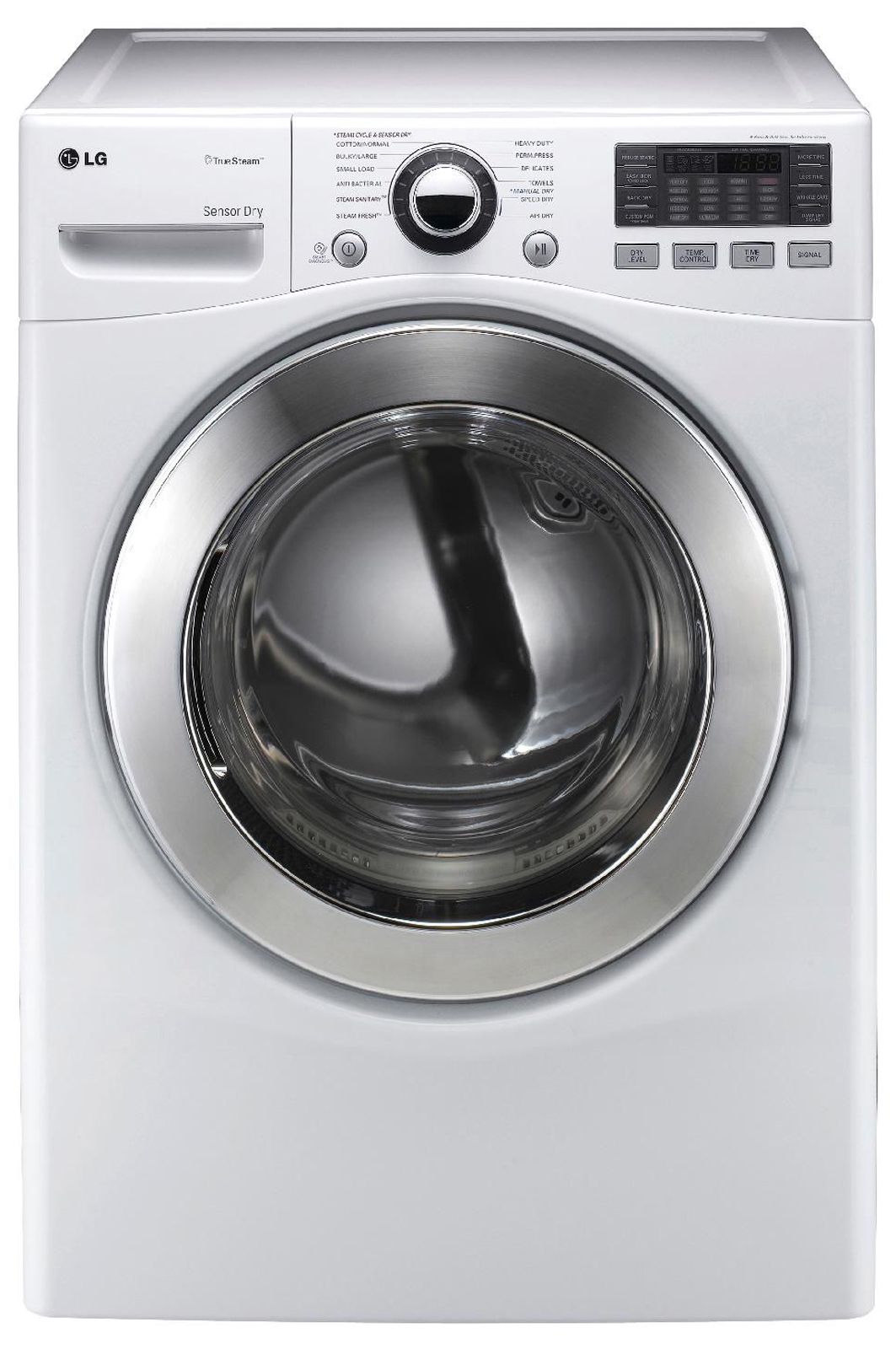 Lg 7.3 Cu. Ft. Steam Electric Dryer W/ Sensor Dry White Fandu