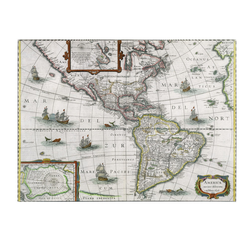 Trademark Global Henricus Hondius 'Map of the Americas; 1631' Canvas Art