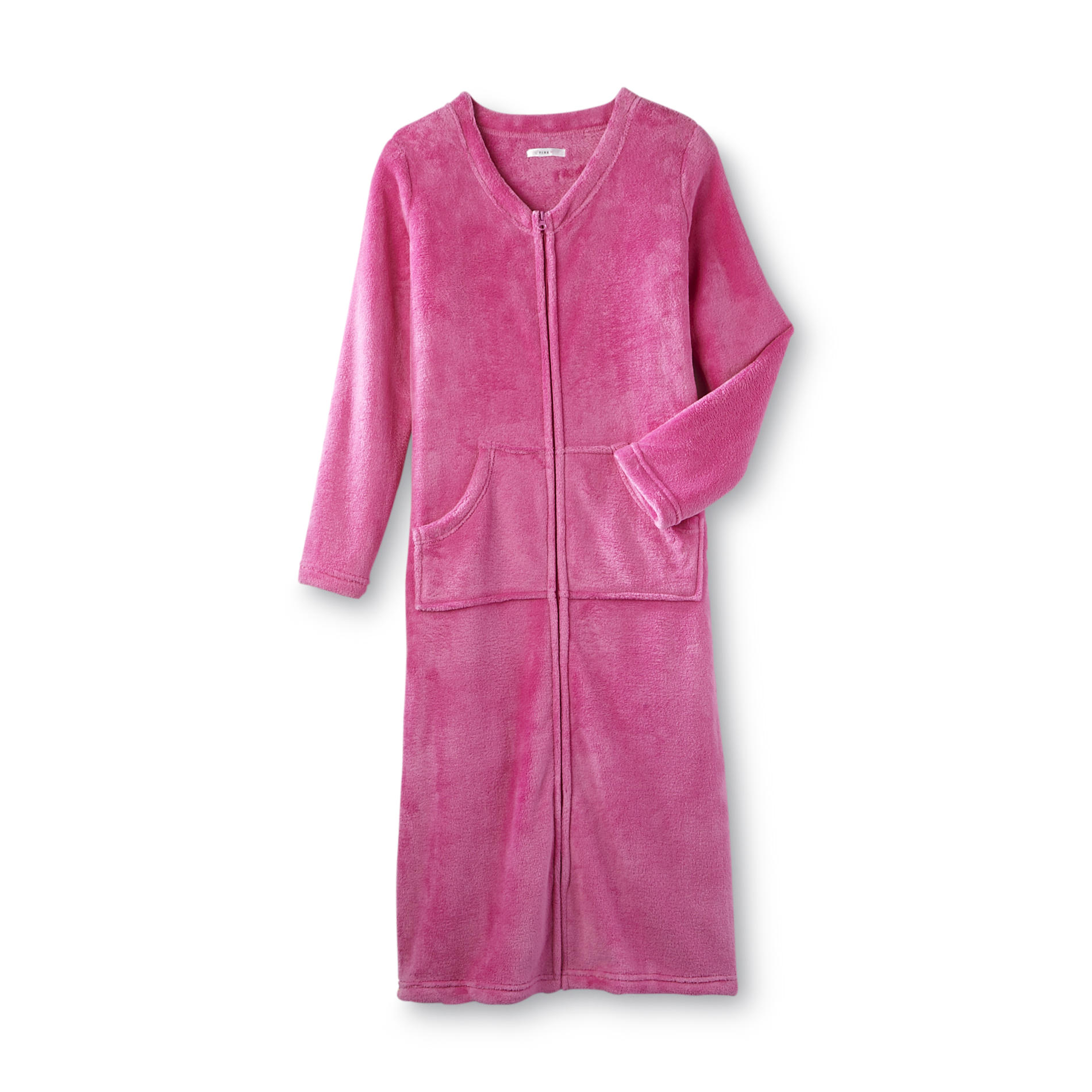 Pink K Women's Full Zip Plush Robe