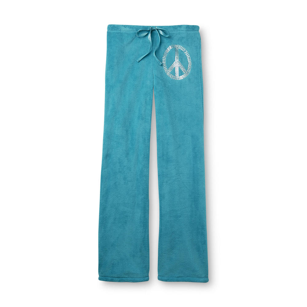 Joe Boxer Women's Microfleece Pajama Pants - Peace Sign