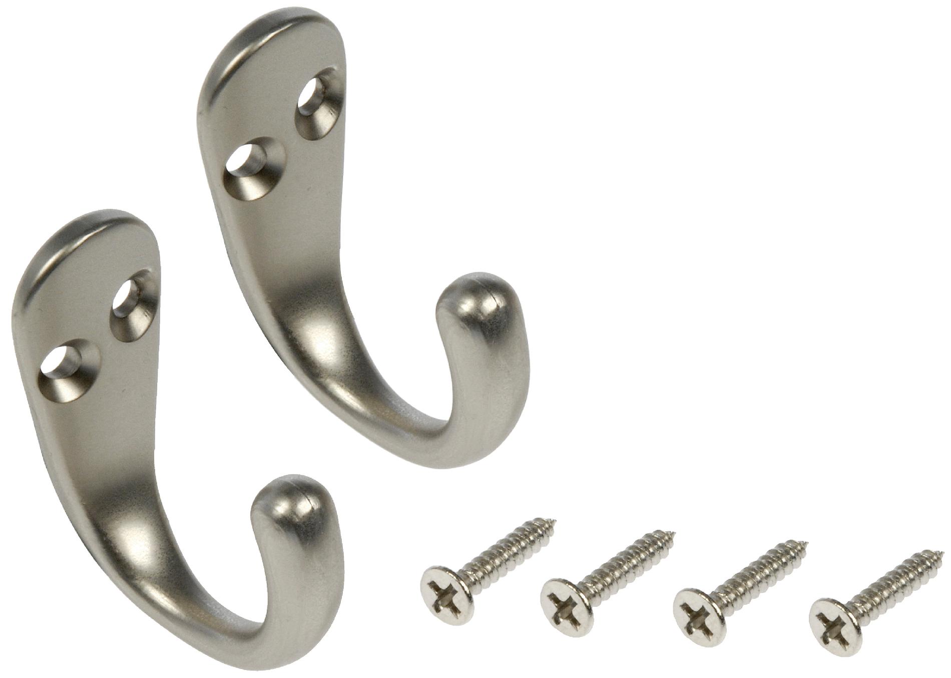 DORMAN SINGLE COAT HOOKS   SATIN NICKEL