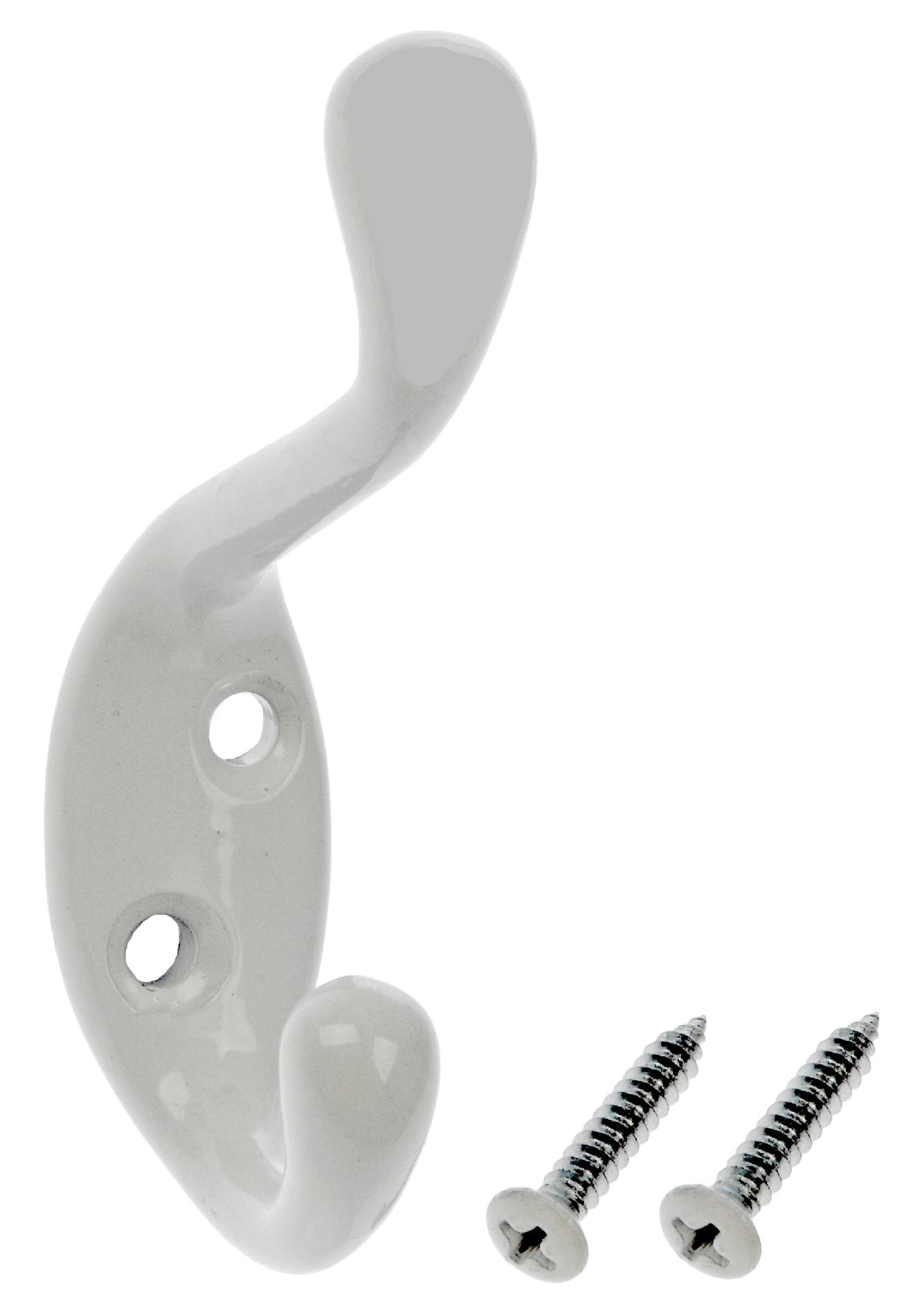 DORMAN TRADITIONAL COAT HOOK WHITE FINISH DORMAN TRADITIONAL COAT HOOK WHITE FINISH