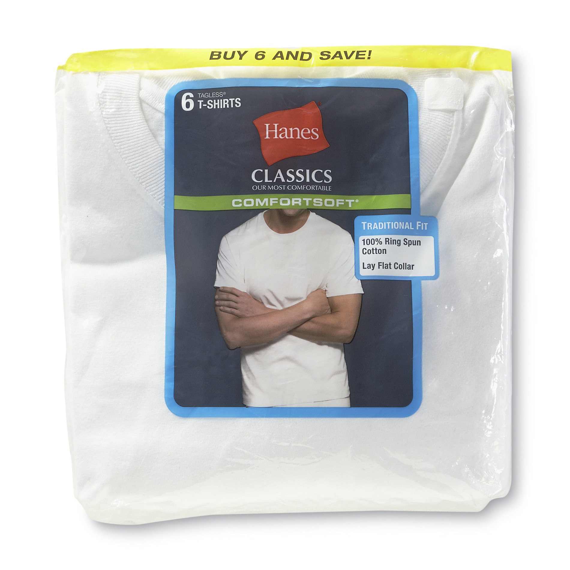 Hanes 6Pack Men's Ultimate ComfortSoft TShirts